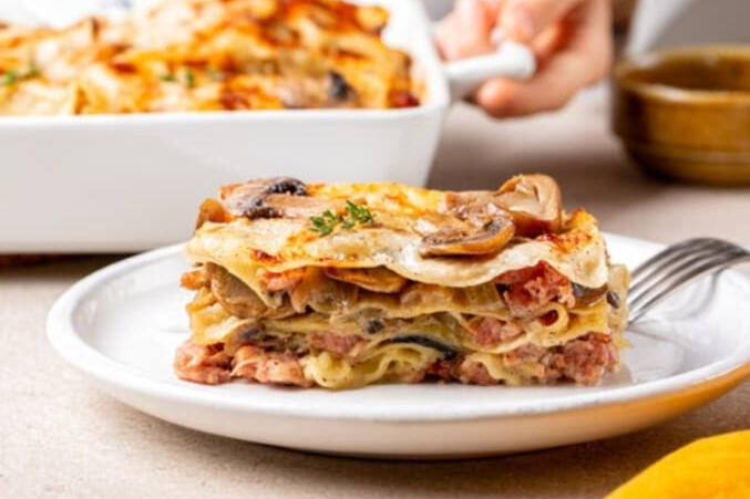 Lasaña de champiñones